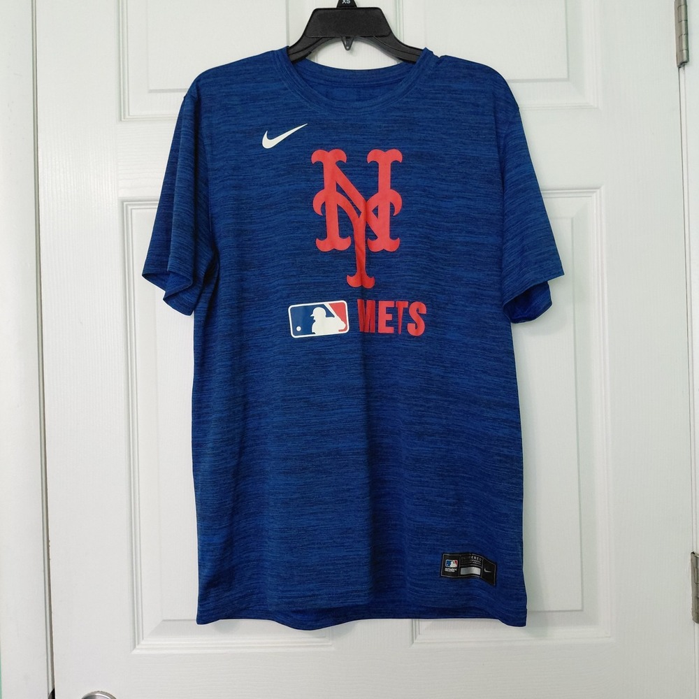 Nike New York Mets MLB Authentic Collection Dri-FIT Blue Heather T-Shirt Mens L